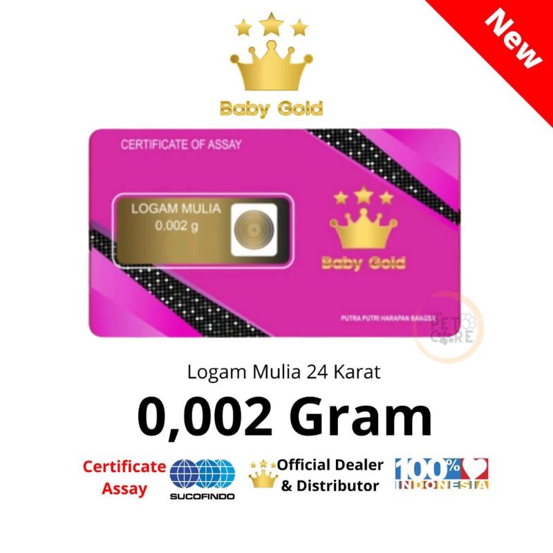 baby gold emas mini logam mulia 0,002 gram