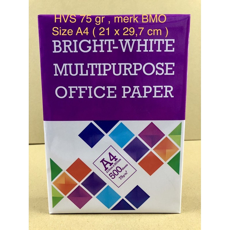 

Termurah ! HVS 75 Gram "BMO" size : A4 / rim