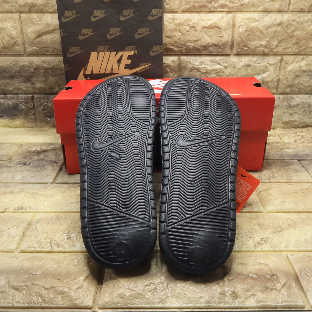SENDAL NIKE BENASSI SLIDE SANDAL SPORT  SLOP PRIA WANITA IMPORT PREMIUM FLIP FLOP FULL BLACK-1