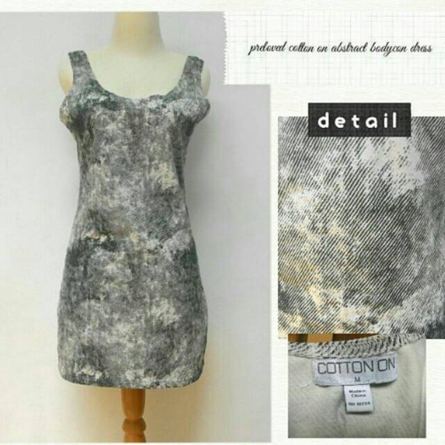 preloved cotton on abstract bodycon dress