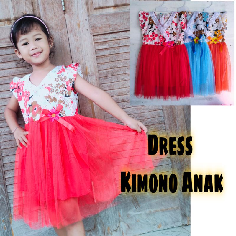 Dress kimono anak 1 2 3 4 tahun gaun anak cewek perempuan ( dress KIMONO TG)