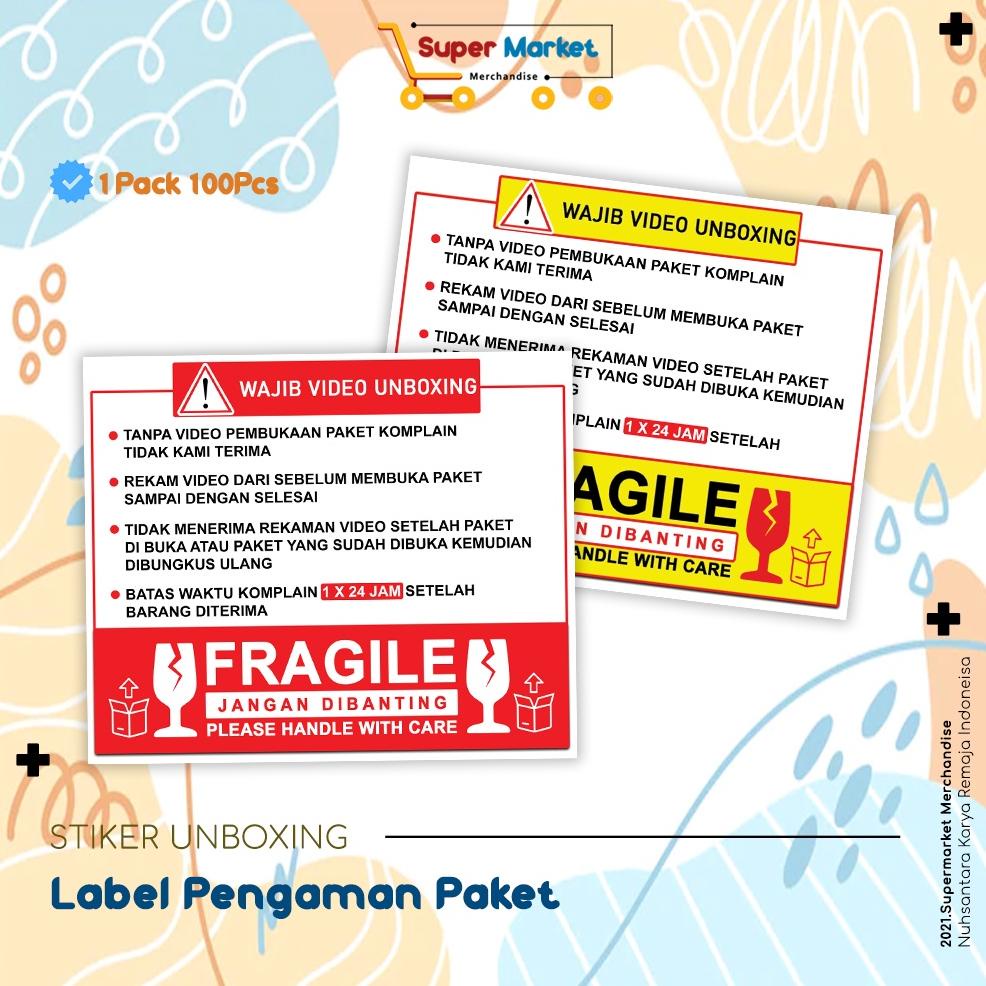 

((BISA COD)) Stiker Video Unboxing / Stiker Unboxing / Sticker Fragile / Stiker Label Pengiriman