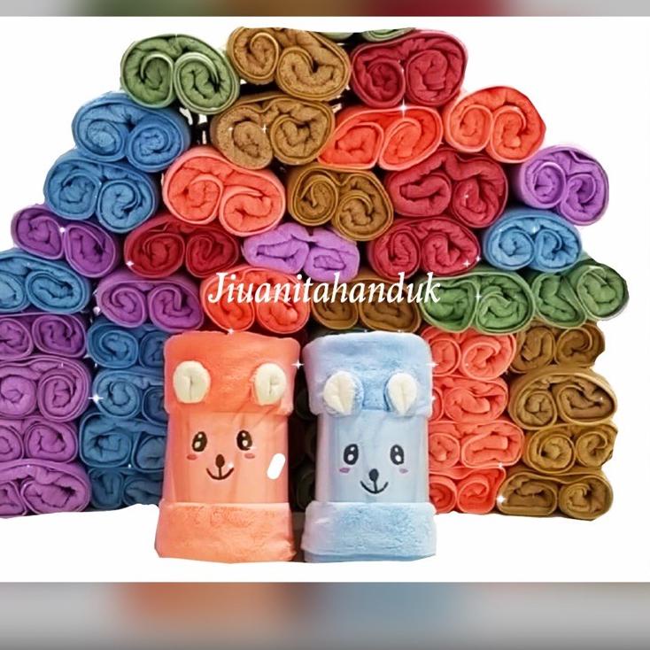 ♦ JH Handuk Microfiber Sarang Lebah Uk 50x100 Bordir Mata ♙