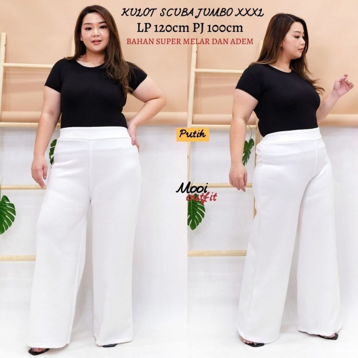 COD✅ Ready REMAJA/BIG SIZE fit BB 50 - 100kg | CULLOTS LOOSE PANTS ~ Scuba Premium TEBAL &amp; SOFT celana kulot panjang wanita/bawahan muslimah/kasual harian/super jumbo/