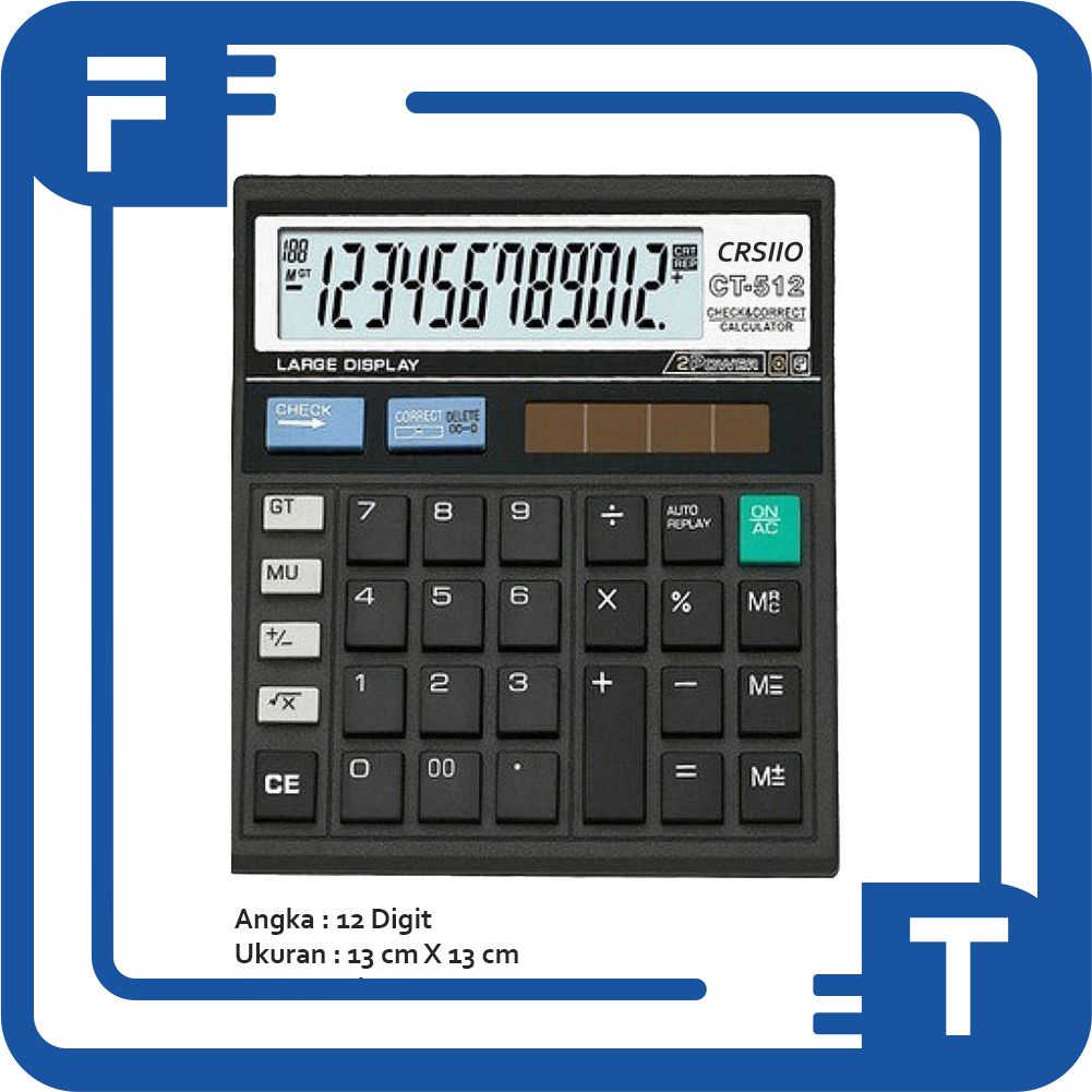 

✦FT✦ 12 Digit Kalkulator Check / Kakulator Dagang Besar / Calculator CT 512 MURAH S020 R1101