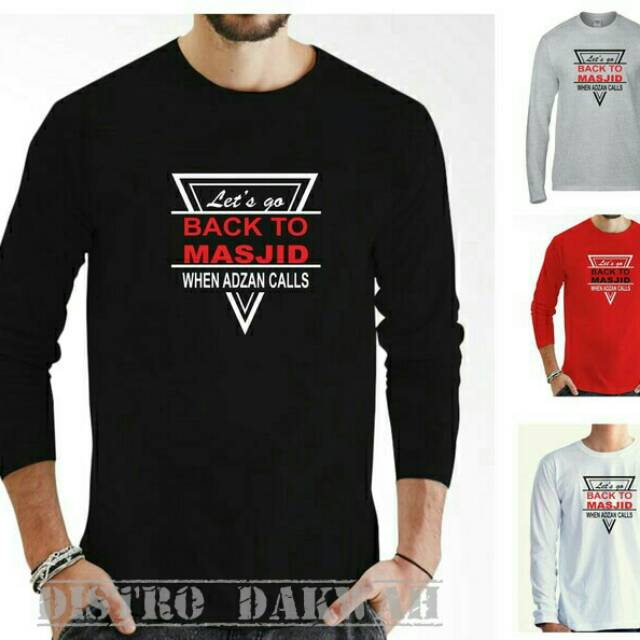 Kaos Dakwah BACK TO MASJID Lpanjang.