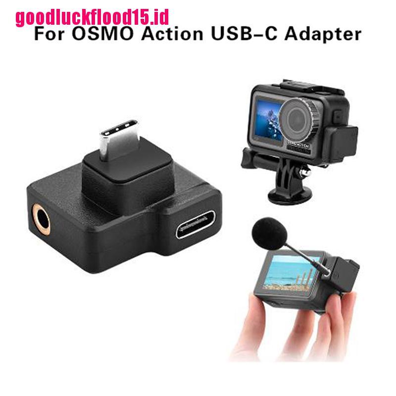 (LUCKID) Adapter USB-C Ganda Original DJI CYNOVA OSMO Action Dengan Jack 3.5mm