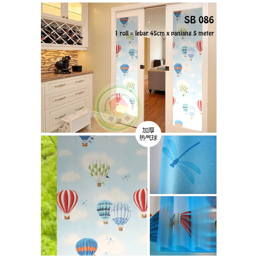 GD STIKER KACA SUNBLAST KACA UK 45CM X 5 METER SB 086 MOTIF BALON UDARA   STICKER SETIKER WALLPAPER PINTU JENDELA KACA BUAT KAMAR MANDI DEKORASI DECOR DEKOR RUMAH WALPAPER SANBLAST WELPEPER SANBLAS SUNBLAST SUNBLAS LEMARI