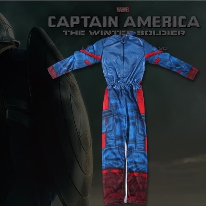 Kostum Otot Captain America Anak Import Busa Superhero Cosplay Ultah Import Costume Ulang Tahun