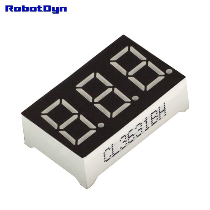 Green 3-Digit Seven Segment 0.36" Common Anode Led 7 Segmen Hijau