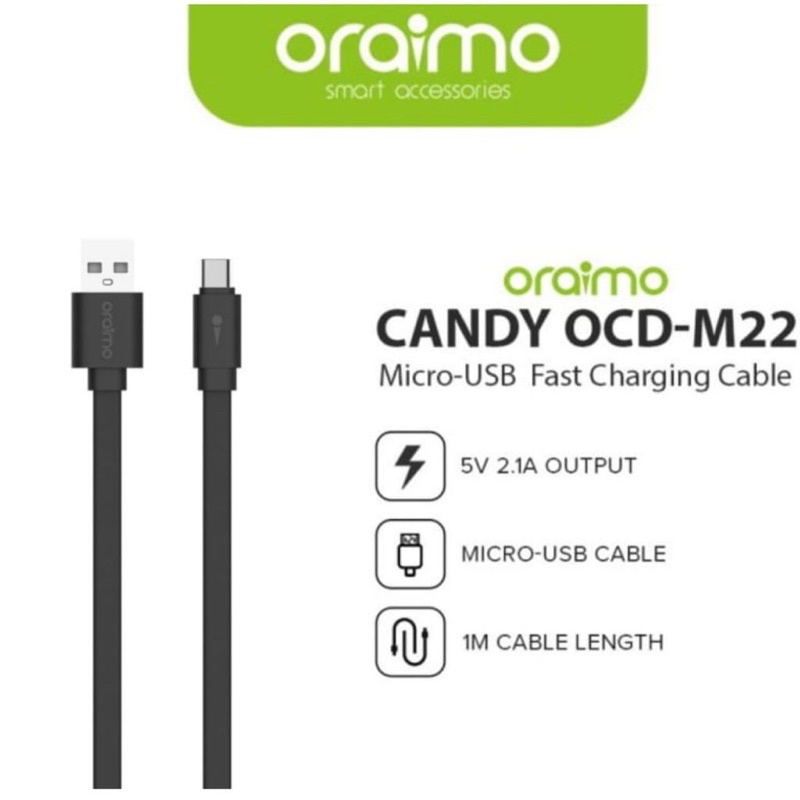 Oraimo OCD-M22 Candy Micro Fast Charging Micro Cable ( 1 PCS ) - Garansi 1 Tahun