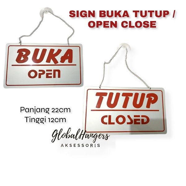 

Display Acrylic Open Close Sign Pintu (Bolak Balik)
