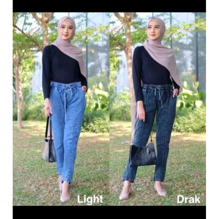 Celana boyfriend jeans snow/  celana baggy jeans snow wanita jumbo / jeans snow hyget premium