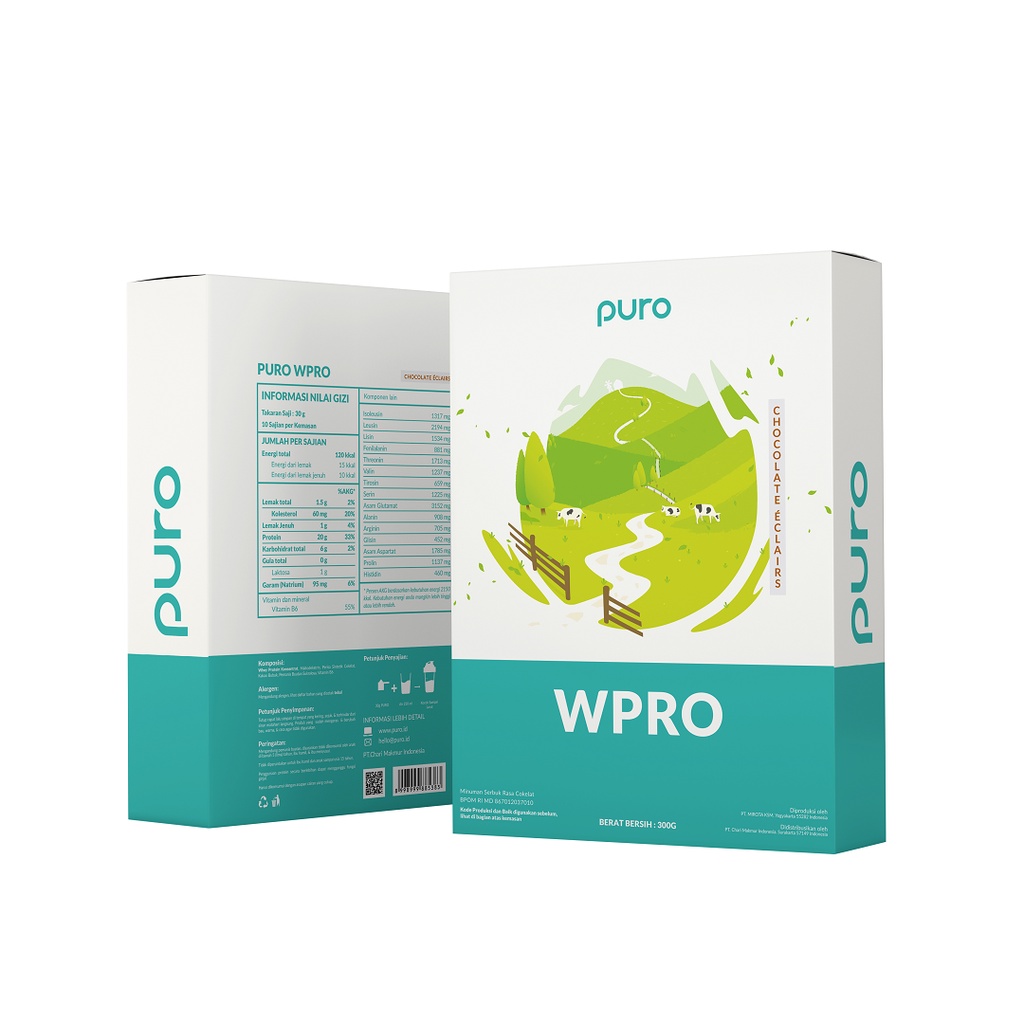 PURO WPRO 2.4KG 2400 Gram Whey Protein W PRO BPOM Dan Halal Suplemen Gym Fitness Susu