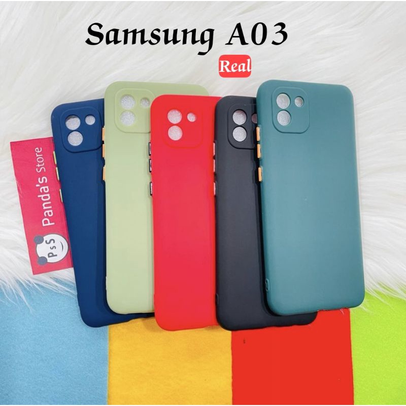 Case Samsung A03 ( Real 3 Lobang ) Babycase + Pelindung Kamera, Makaron Full Color (PsS)