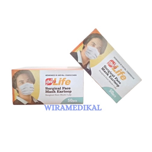 Masker 3ply Earloop Medis Non Medis Disposable Face Mask Chrona life