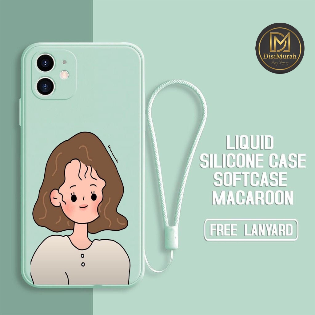 DISIMURAH FASHION CASE CARTOON SERIES SOFTCASE LIQUID + TALI LANYARD SILICON UNTUK TIPE HP OPPO A5S/