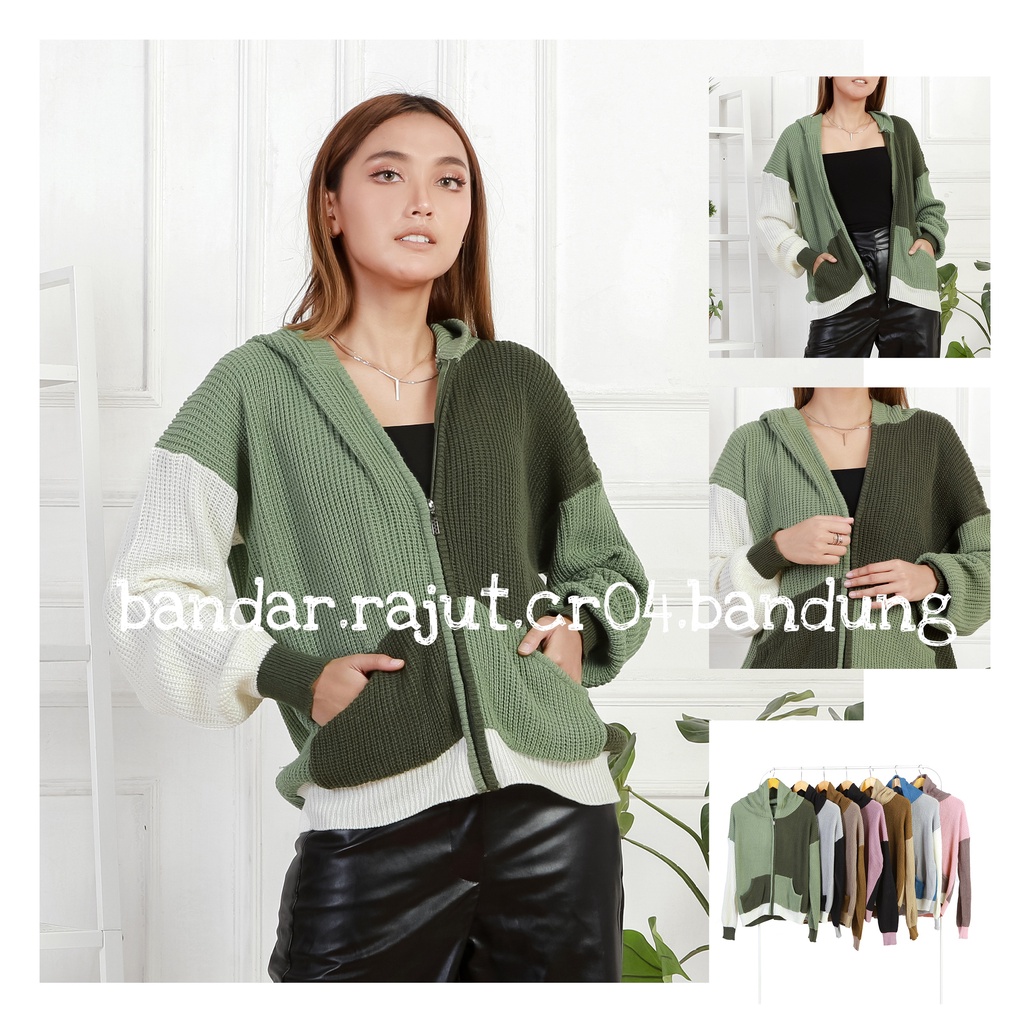 SWEATER RAJUT KNIT HOODIE COMBO 7 GATE