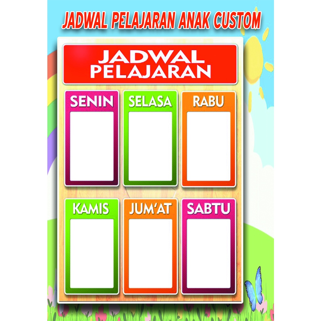 

(Custom) Jadwal Pelajaran Anak Sekolah dan di Laminasi