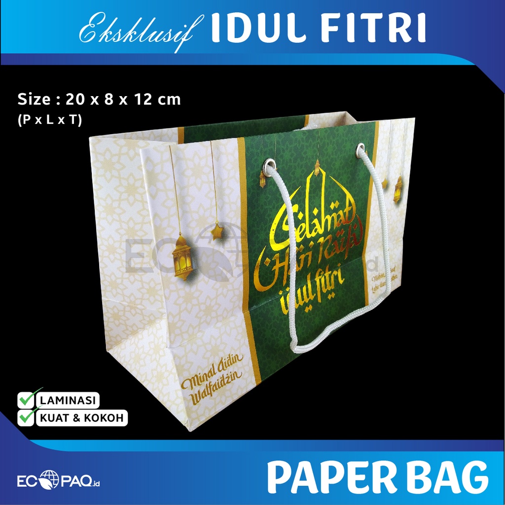 

Paper Bag Idul Fitri - Paper Bag Lebaran 20 x 7.5 x 12 cm - PL-3 (5 pcs)