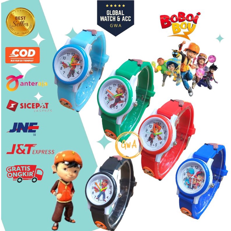 Jam Tangan Anak Timbul Jarum Fashion Laki laki Cowok Mini Timbul Rubber Karet Karakter Animasi