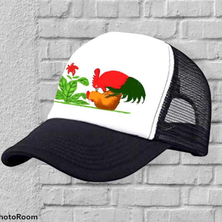 opc23 Topi Jaring Trucker Ayam Jago Kawin .