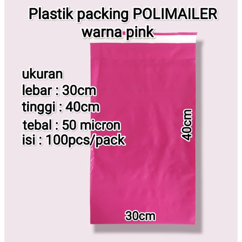 

Polymailer pink ukuran 30x40/plastik packing