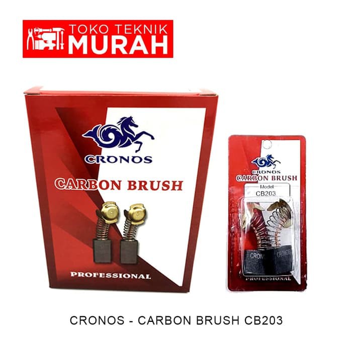 Cronos Carbon Brush CB203 Borstel CB 203 Isi 10 Pasang Arang Bostel