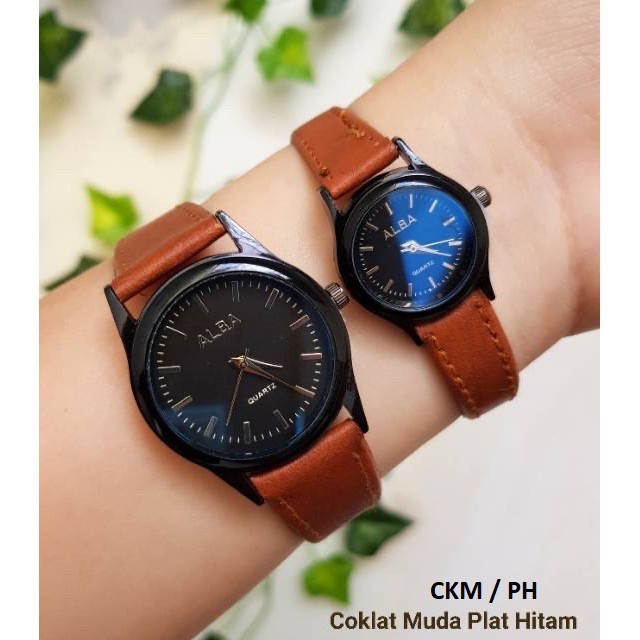 JAM TANGAN COUPLE VINTAGE KULIT PRIA WANITA PASANGAN