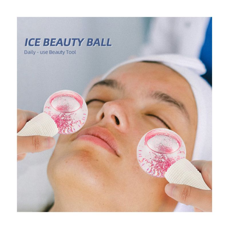 ICE GLOBES ROLLER 2 Pcs Set Alat Pijat Roller Bola Es Dingin Untuk Perawatan Kulit Wajah / Beauty Crystal Ball Glitter Original / Alat Pencerah Wajah / Ice Globes Facial Roller Glitter / Alat Pijat Muka / Ice Globes / Ice water globe