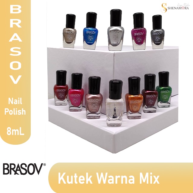 Brasov Kutek Assorted Colours/Nail Polish Combo Isi : 24 Pieces @ 8 ml