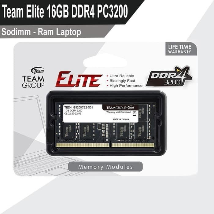 Ram Team Elite 16GB DDR4 3200Mhz - Sodimm 16GB DDR4 PC 25600