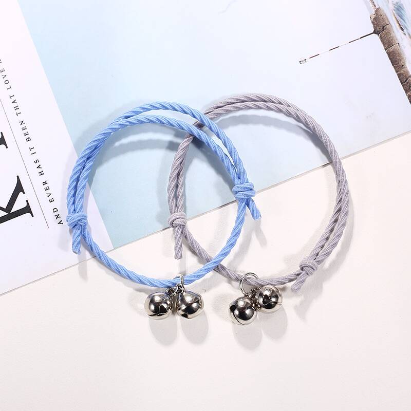 2 PC Korea Wanita Lonceng Adjustable Gelang Pasangan Pacar Hadiah Ulang Tahun-Won