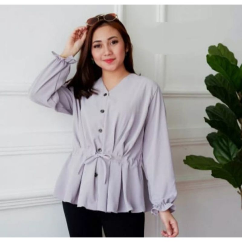 kemeja polos akira/ kemeja tali depan