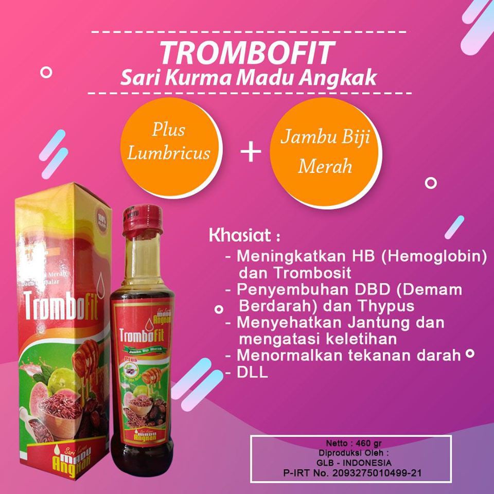 

Sari Kurma Madu Angkak Trombofit plus propolis jambu biji asli