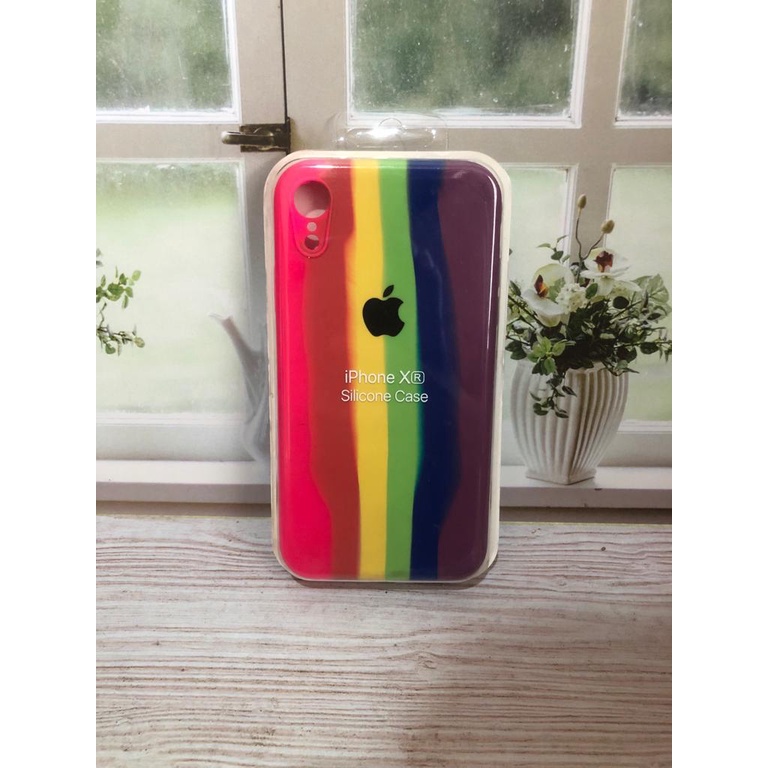 APPLE IPHONE XR SILIKON CASE NEW RAINBOW COVER