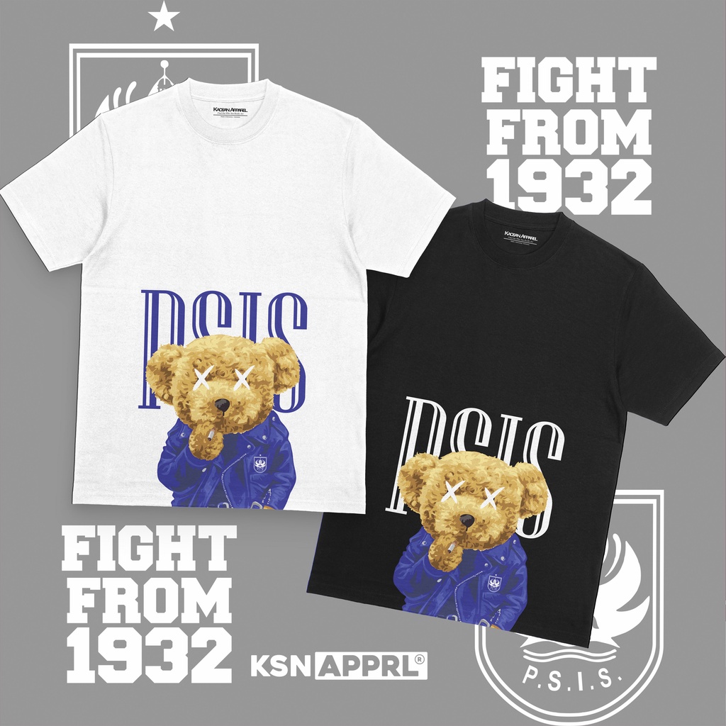Kaos PSIS Semarang "PSIS Bear Cigarret" - Kaos PSIS Semarang/Kaos Supporter PSIS/Kaos PSIS Casual/Ka