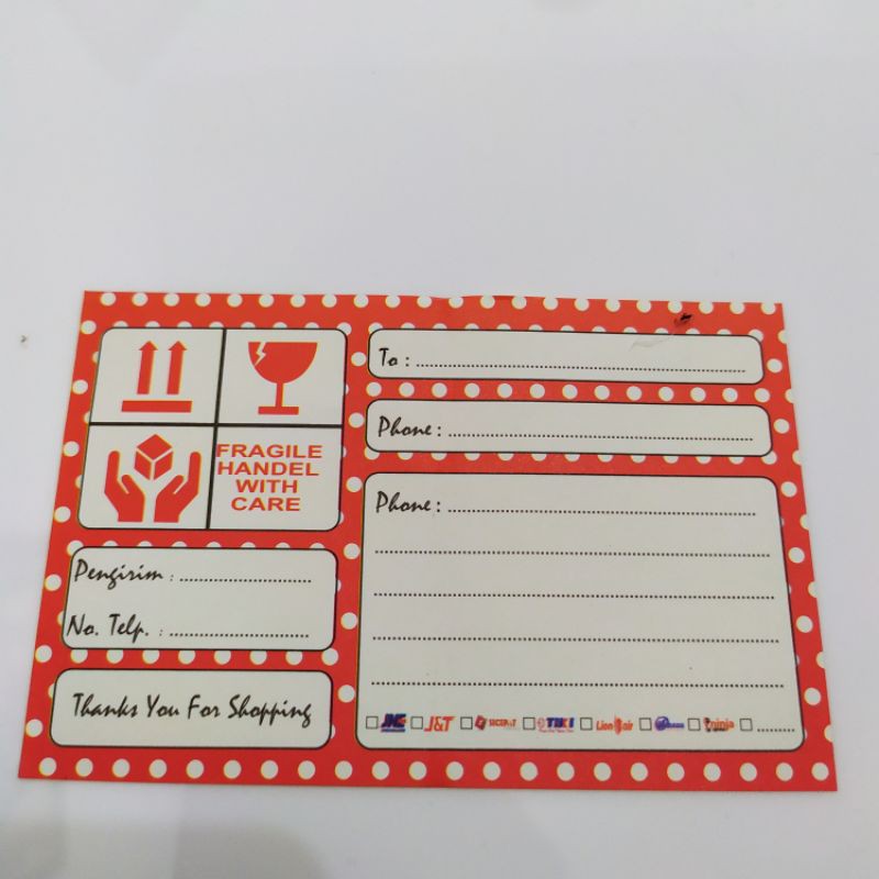 

stiker pengiriman online shop/stiker label pengiriman olshop