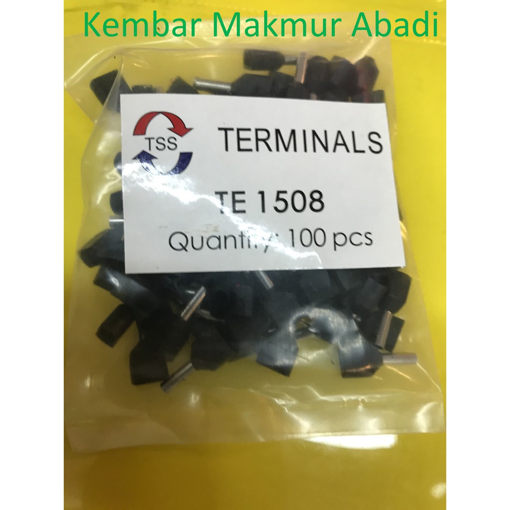 Skun Ferules TWIN 1.5mm / Skun Kabel Ferulles TWIN 1.5mm BLACK TE 1508 / Ferules DOUBLE 1.5mm HITAM