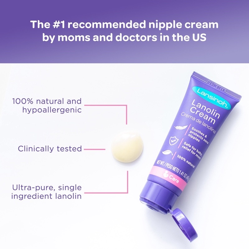 Lansinoh Nipple Cream HPA Lanolin for Sore Nipple &amp; Cracked Skin ( Cream Puting Lecet Ibu Menyusui )