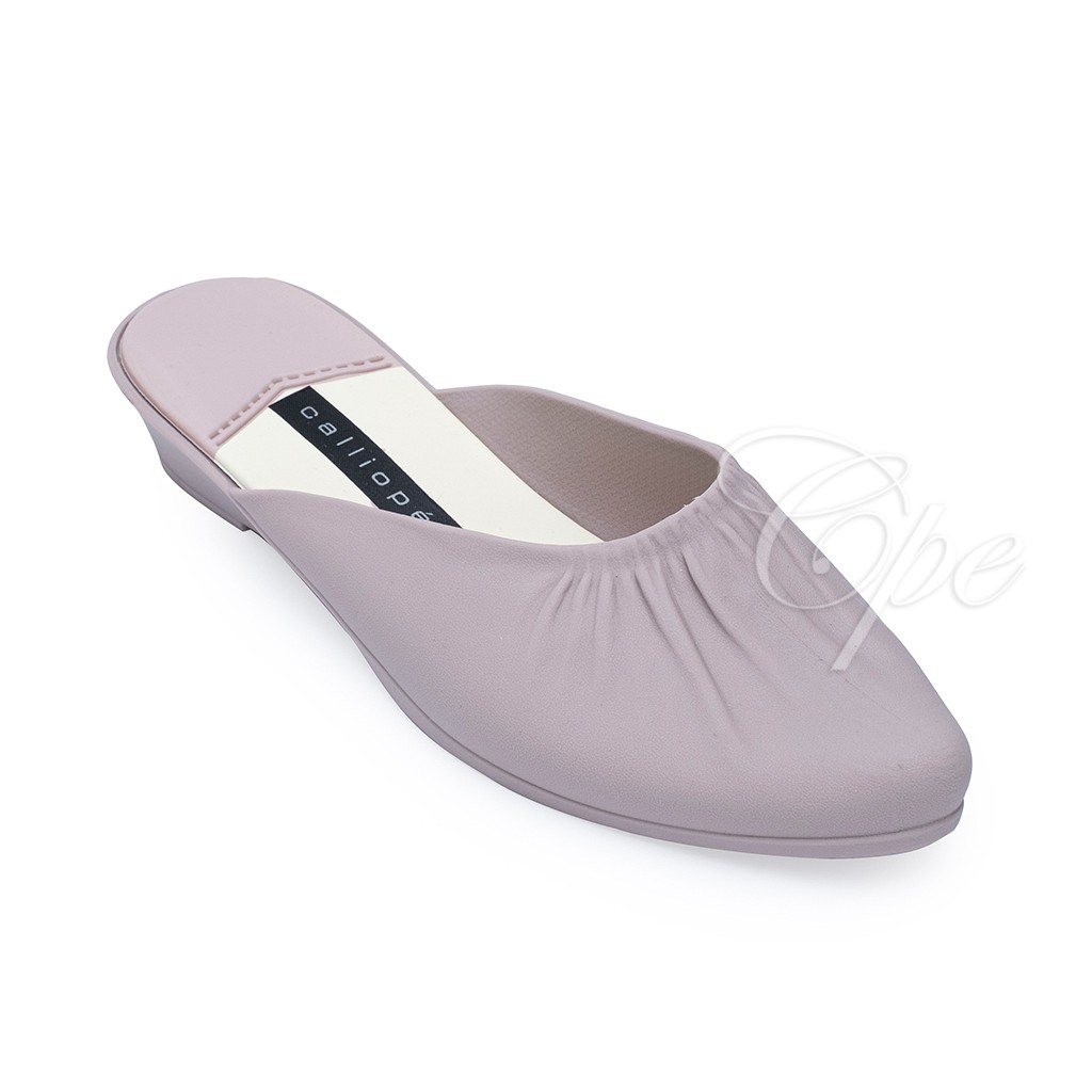 CPE SLPM MULES 064 Sandal Slop Slip On Teplek Wanita Sandal Cewek-Beige