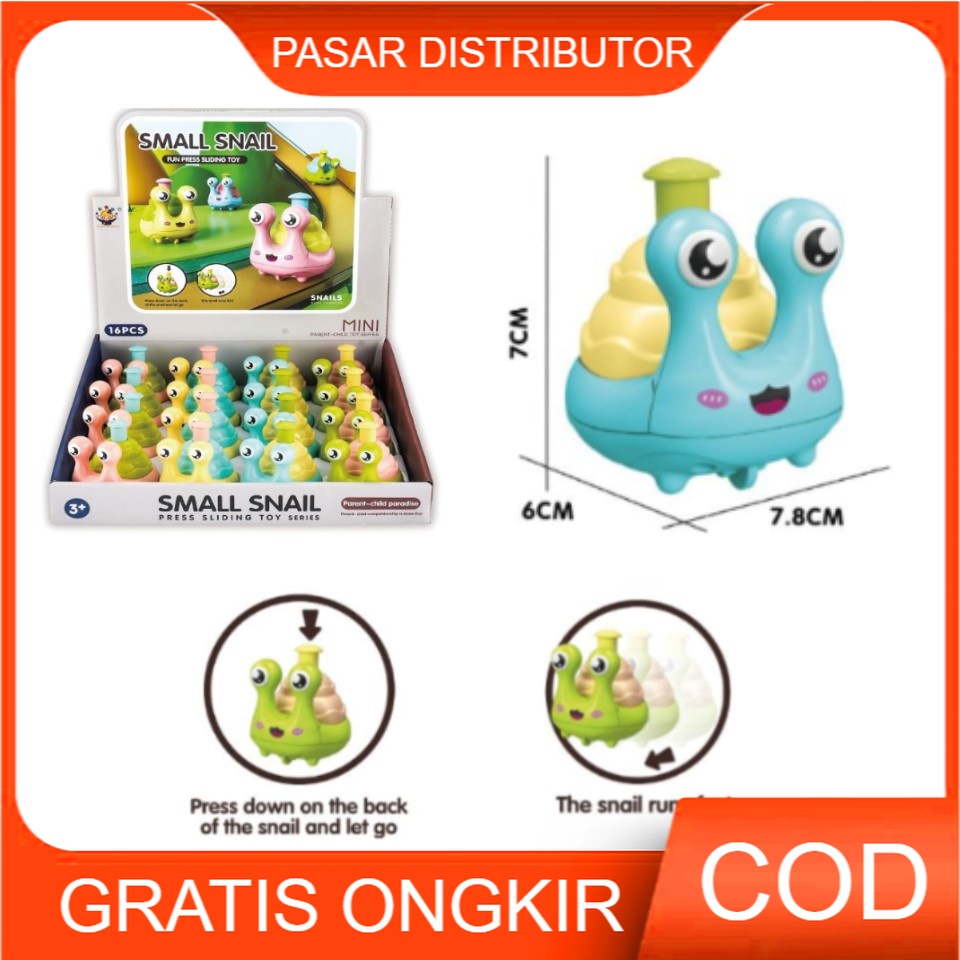 Mainan Anak SMALL SNAIL Siput Berjalan Happy Snail Anak Tekan &amp; Jalan