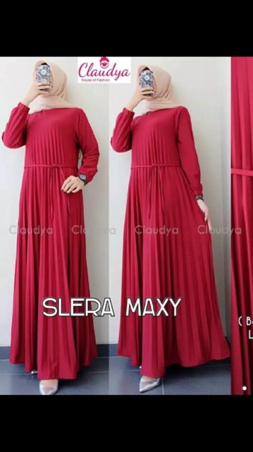 Slera maxy bahan velvet premium tebal real pict prisket maxi tali di pinggang dan karet di tangan