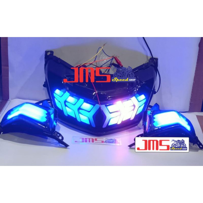 lampu stop dan sen depan led nmax lama model Lamborghini seja biru stop merah sen kuning set paket