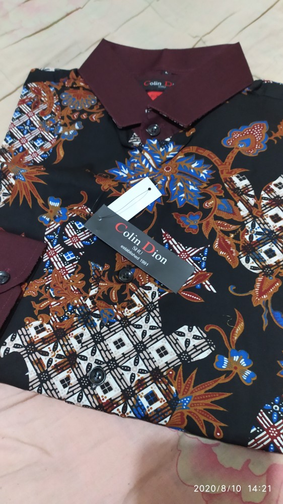Kemeja Batik Pria Slim Fit Lengan Panjang Baju Batik Pria Colindion Acs04
