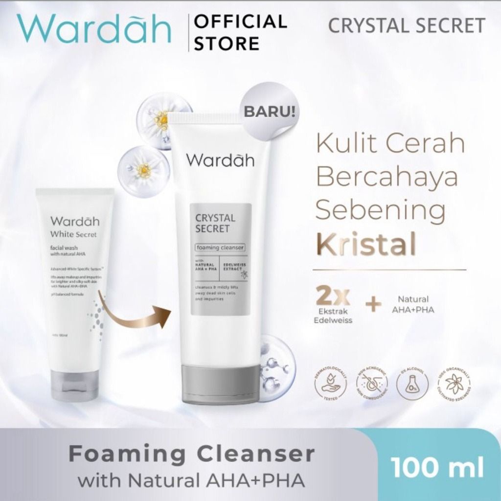Wardah Crystal Secret Foaming Cleanser 100 ml / Wardah Crystal Secret Series