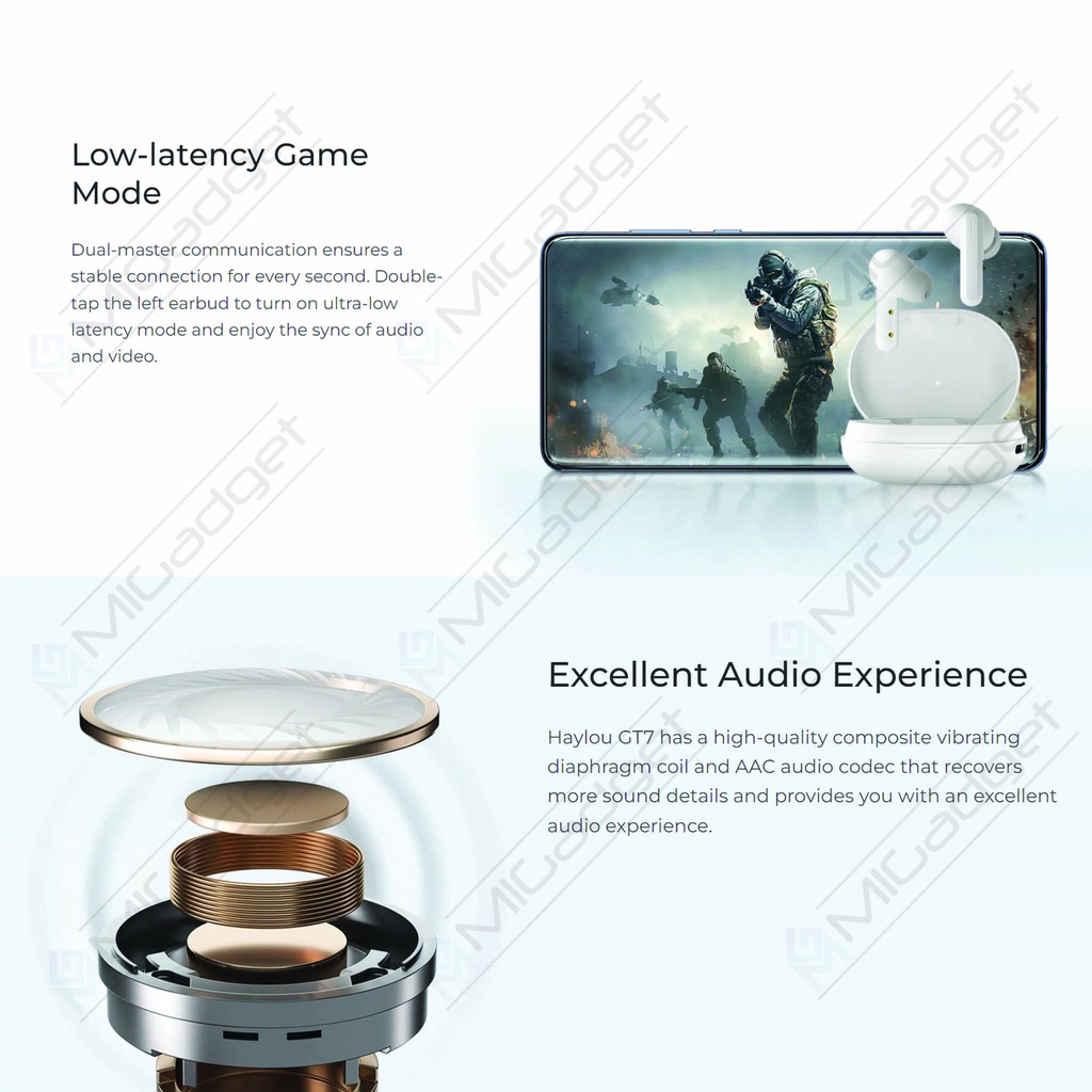 Haylou GT 7 GT7 Earbuds Earphone TWS Gaming Mode Bluetooth 5.2