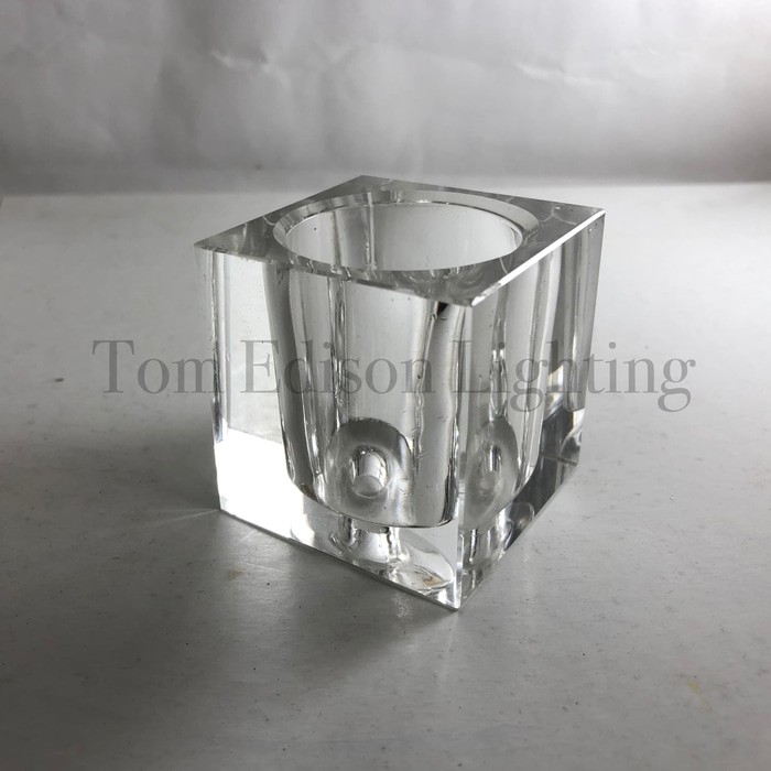 W28. Kristal Gelas Kotak Persegi 47mm Aksesoris Lampu Hias Lilin Chandelier