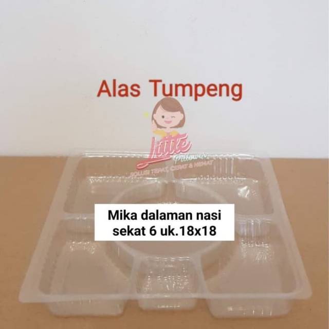 (ISI 100PCS) Mika dalaman nasi sekat 6 bening/mika nasi tumpeng/mika box tumini