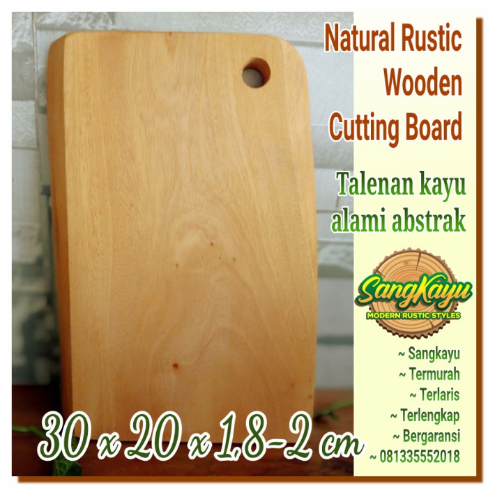 Talenan kayu rustic cutting board 30x20 properti foto kayu chopping